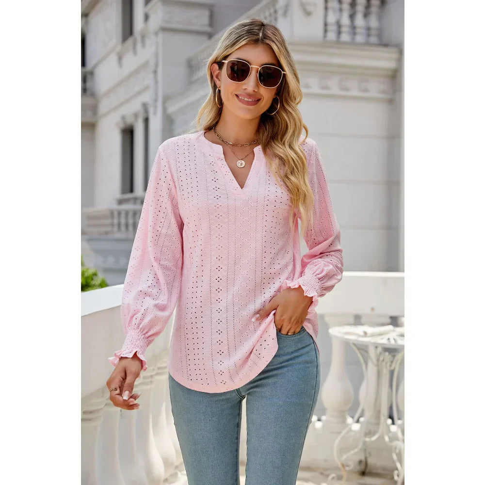 Ursula - Elegant V-neck shirt for women