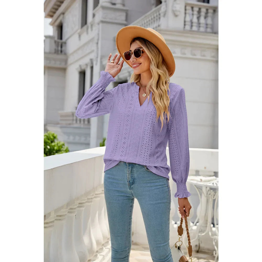 Ursula - Elegant V-neck shirt for women