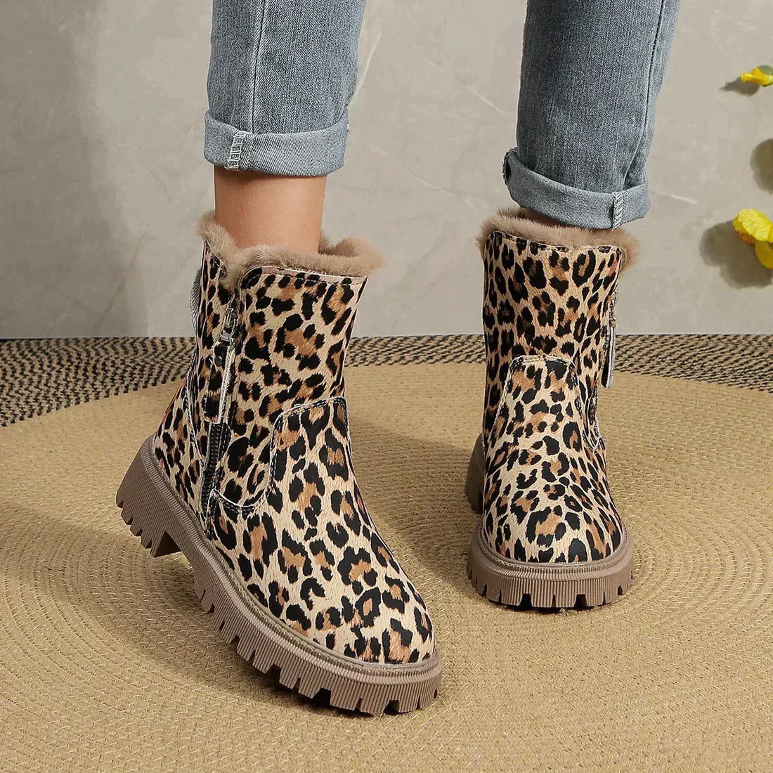 Carina | Warm leopard boots