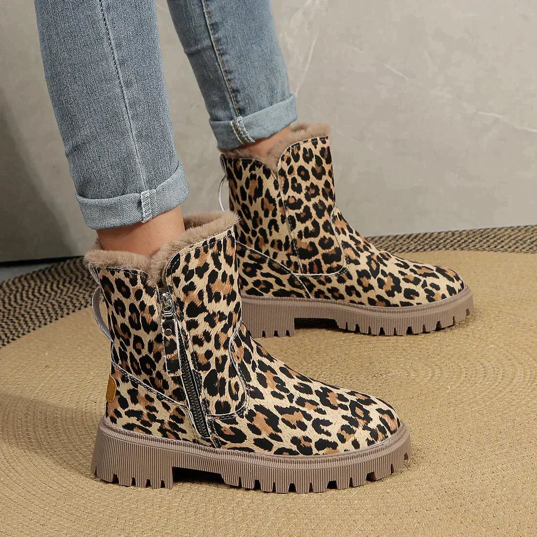 Carina | Warm leopard boots