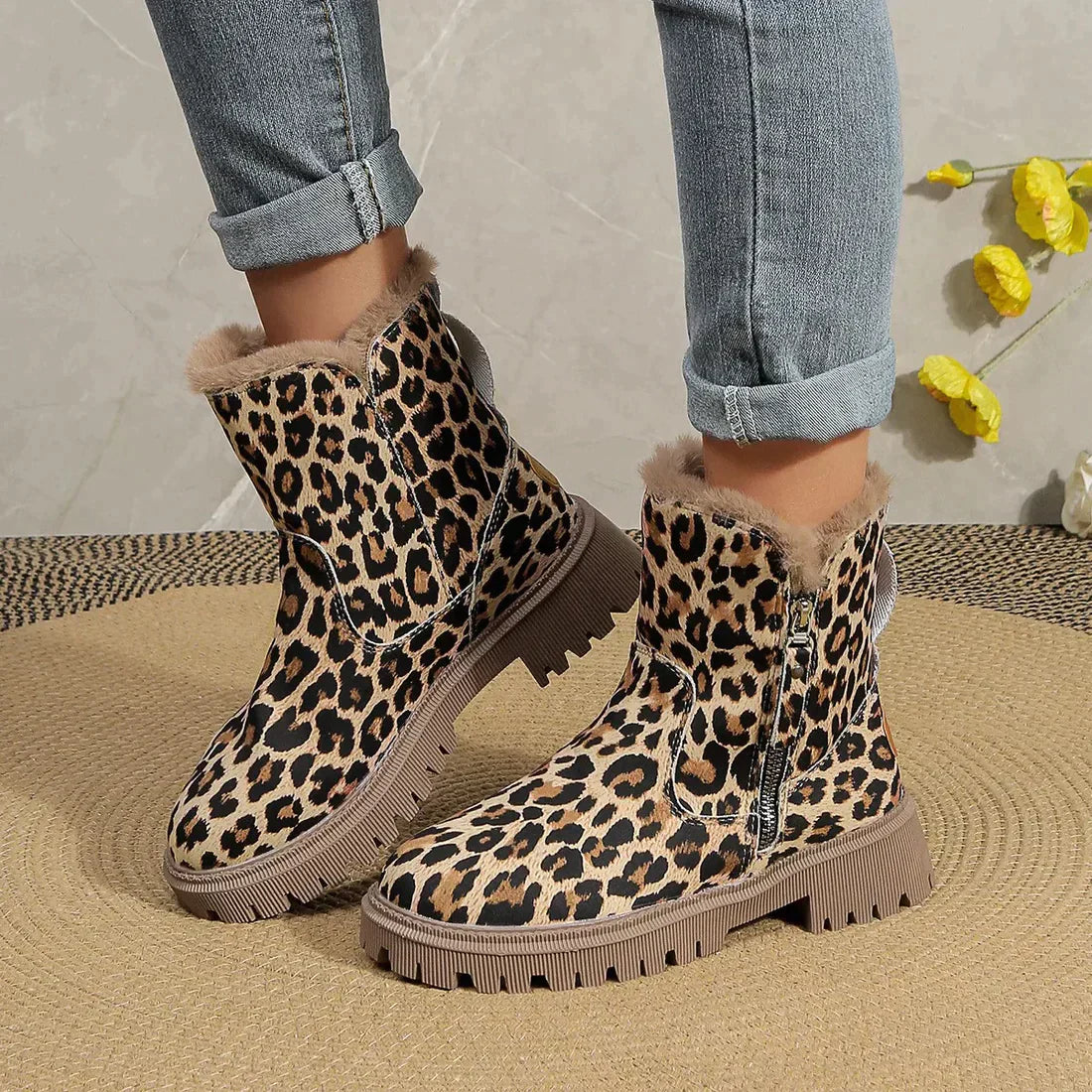 Carina | Warm leopard boots