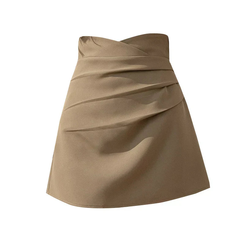 A-line mini skirt with high waist