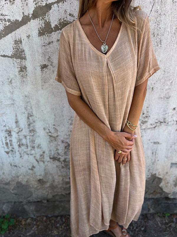 TAMI dress in cotton and linen