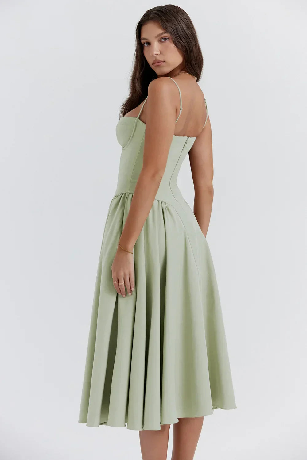 Victoria | Sleeveless midi dress with corset fit - Attractive fit