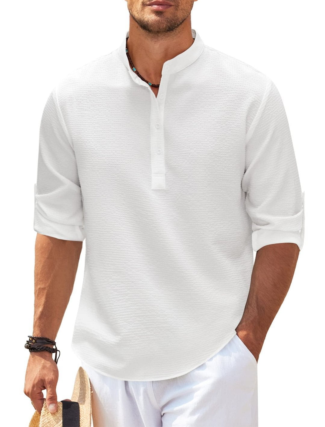 Fyodor - Long-sleeved linen casual shirt for men