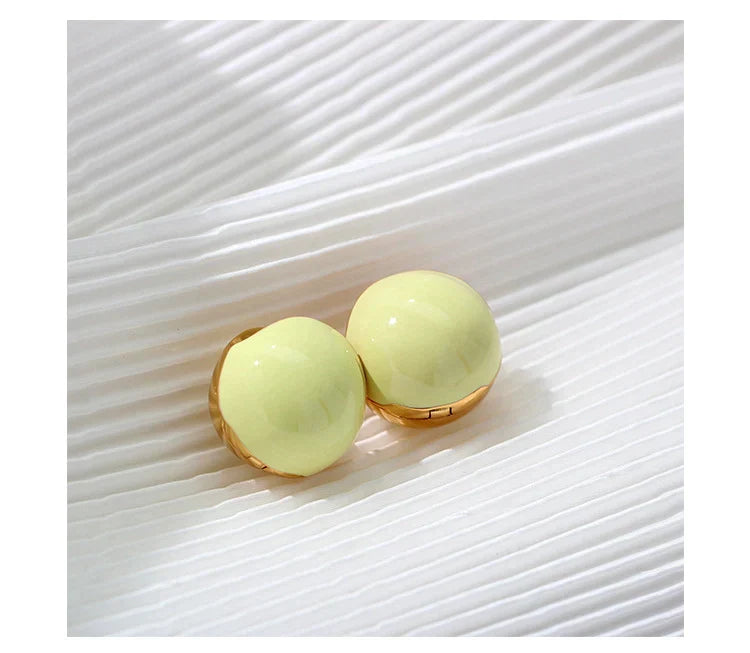 French Style Enamel earrings - Ball bell earrings