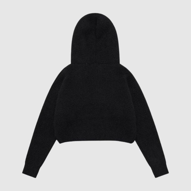 Skyler - Short knitted hoodie with star pattern