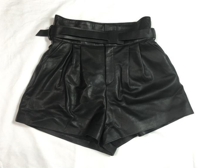 Trendy Women Harajuku Genuine Leather Shorts