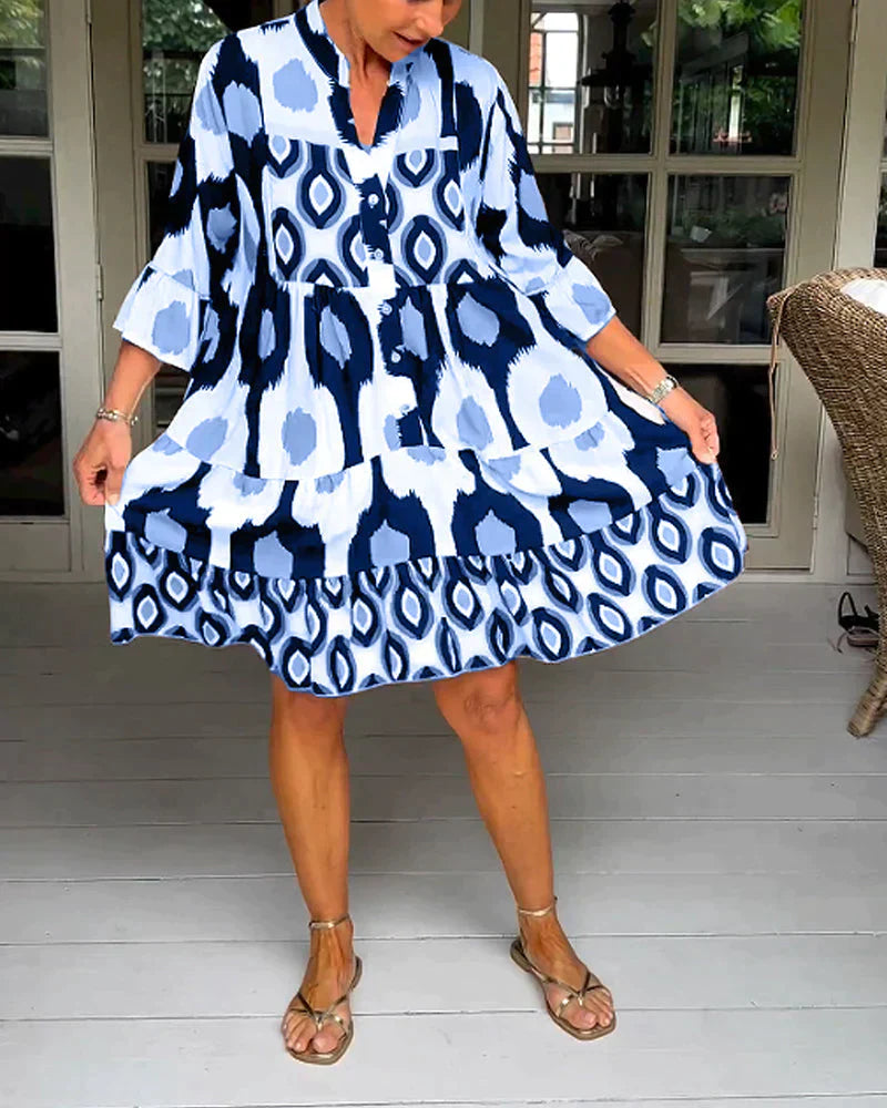 Sofia™ - Dress with print and 3/4 sleeves