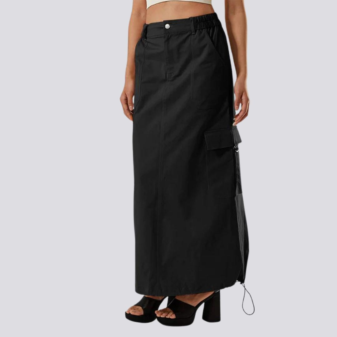 Addison - Casual cargo skirt with drawstring and flap pockets