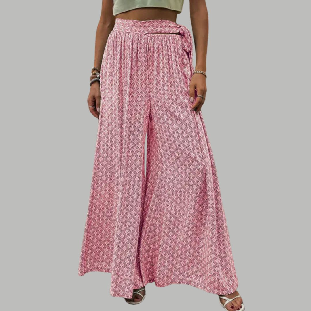 Sophia - High-waisted wide trousers with print pattern