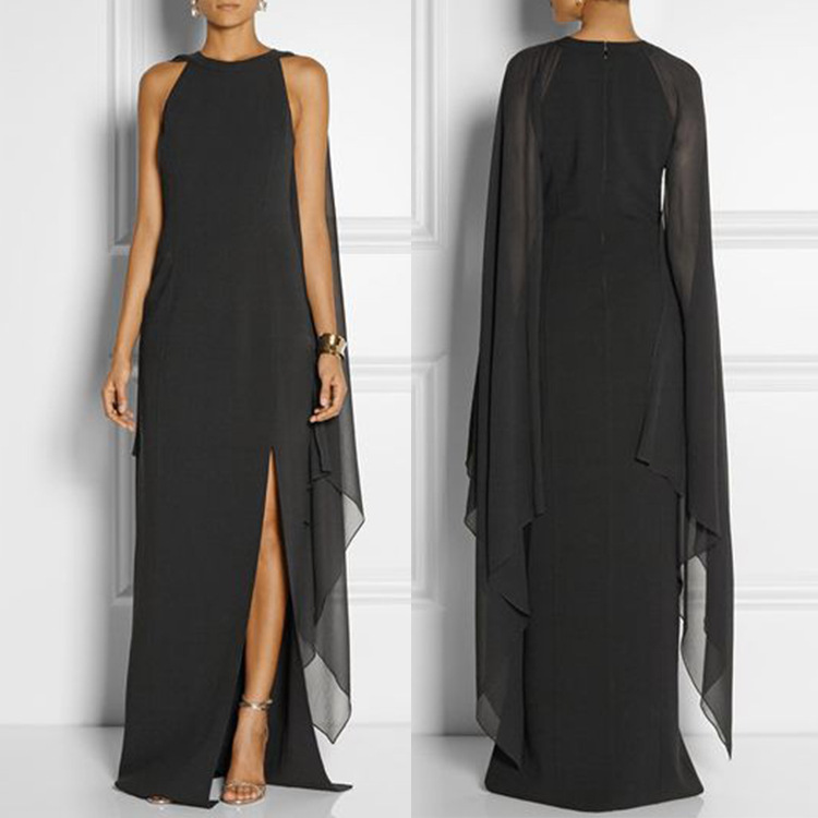 Zaya - Dress with flowing cape sleeves