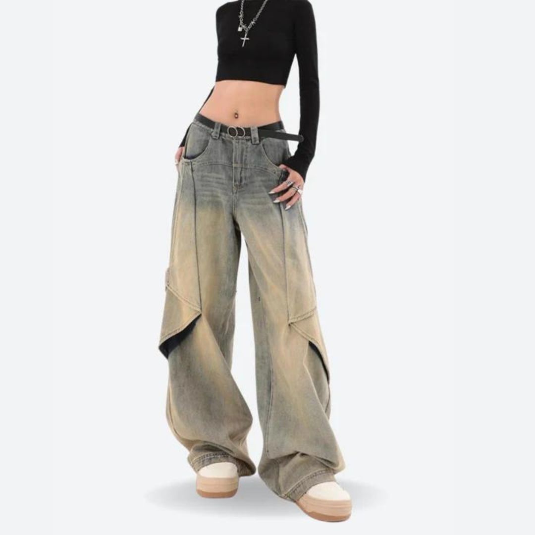 Valencia - Layered wide-leg skater jeans