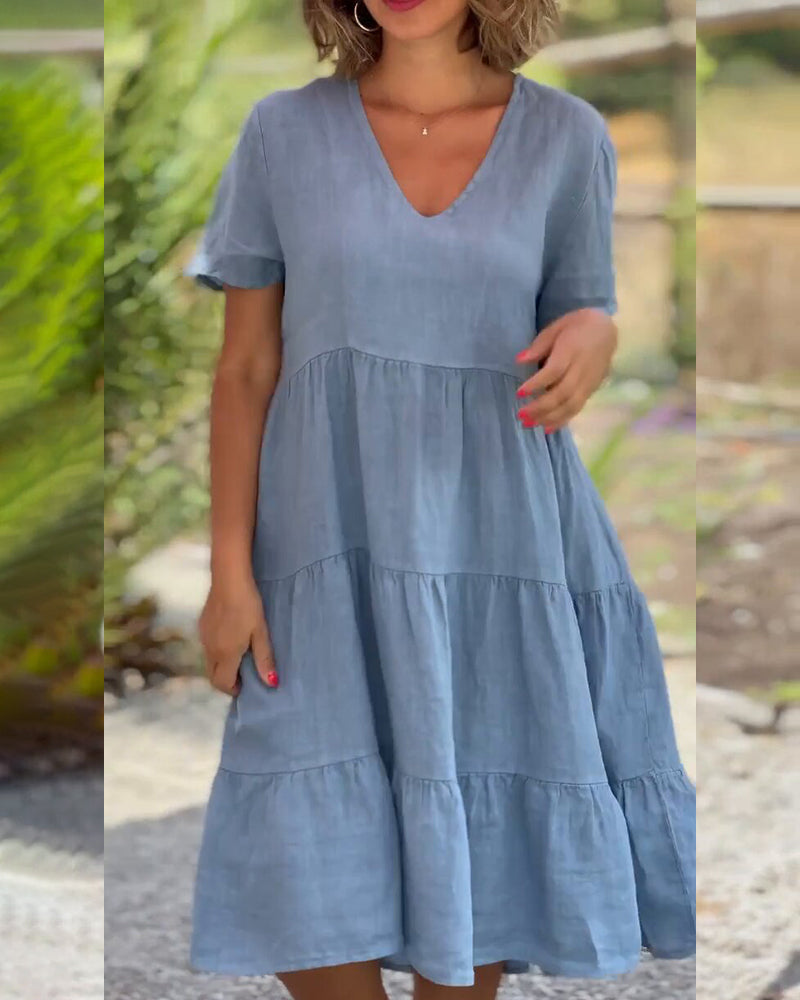 Aveline - cotton layered dress for relaxed days