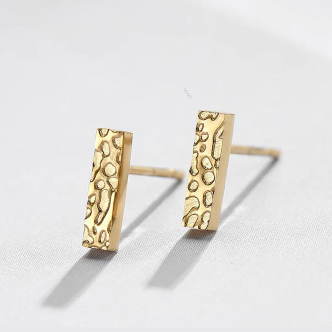 Elise - Modern geometric bar stud earrings