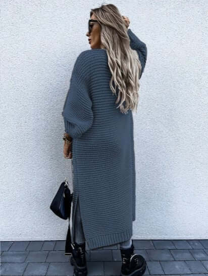 Women's Knitted Cardigan - Long Sleeve Open Front