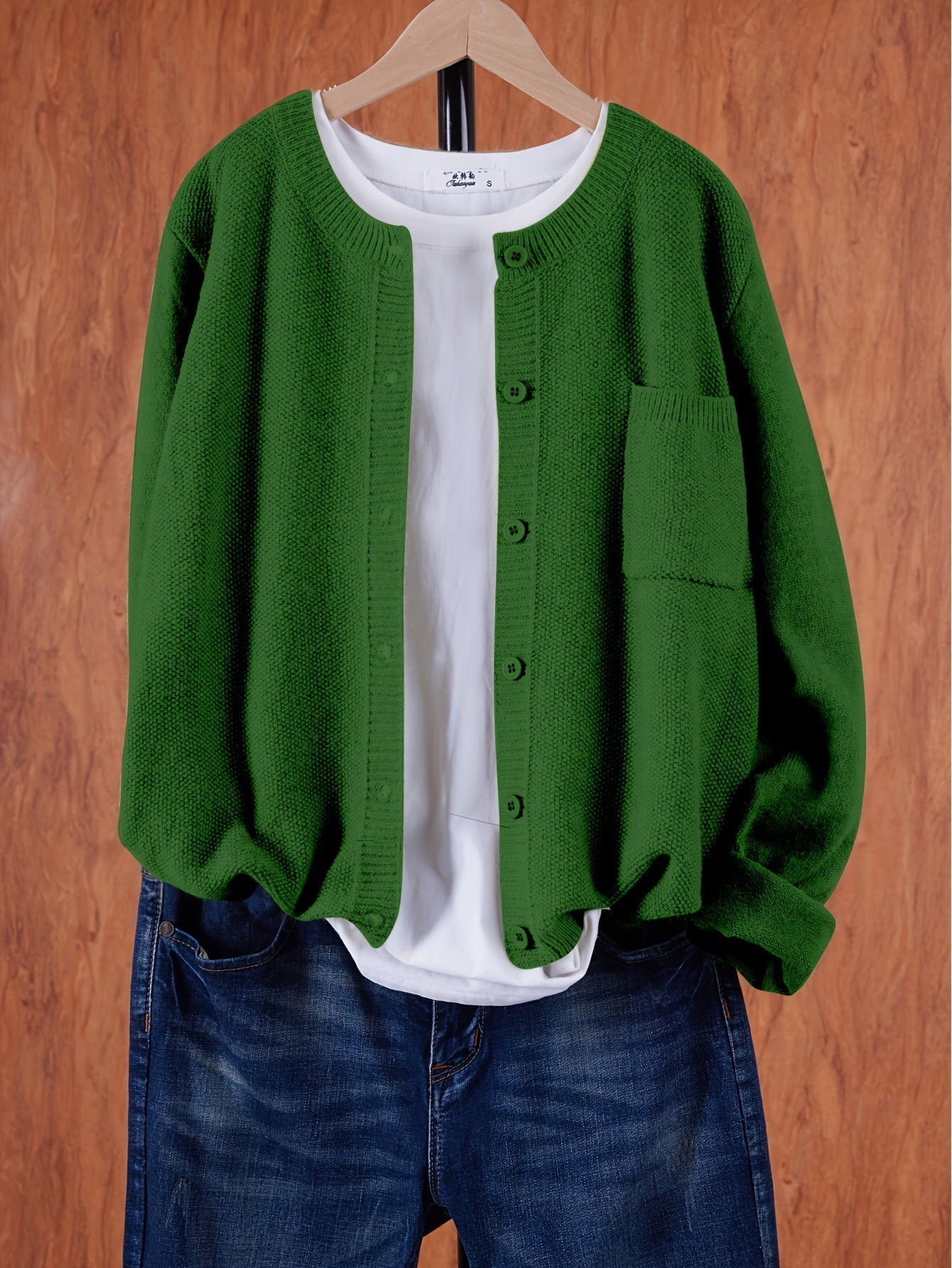 Button down long sleeve cardigan for women
