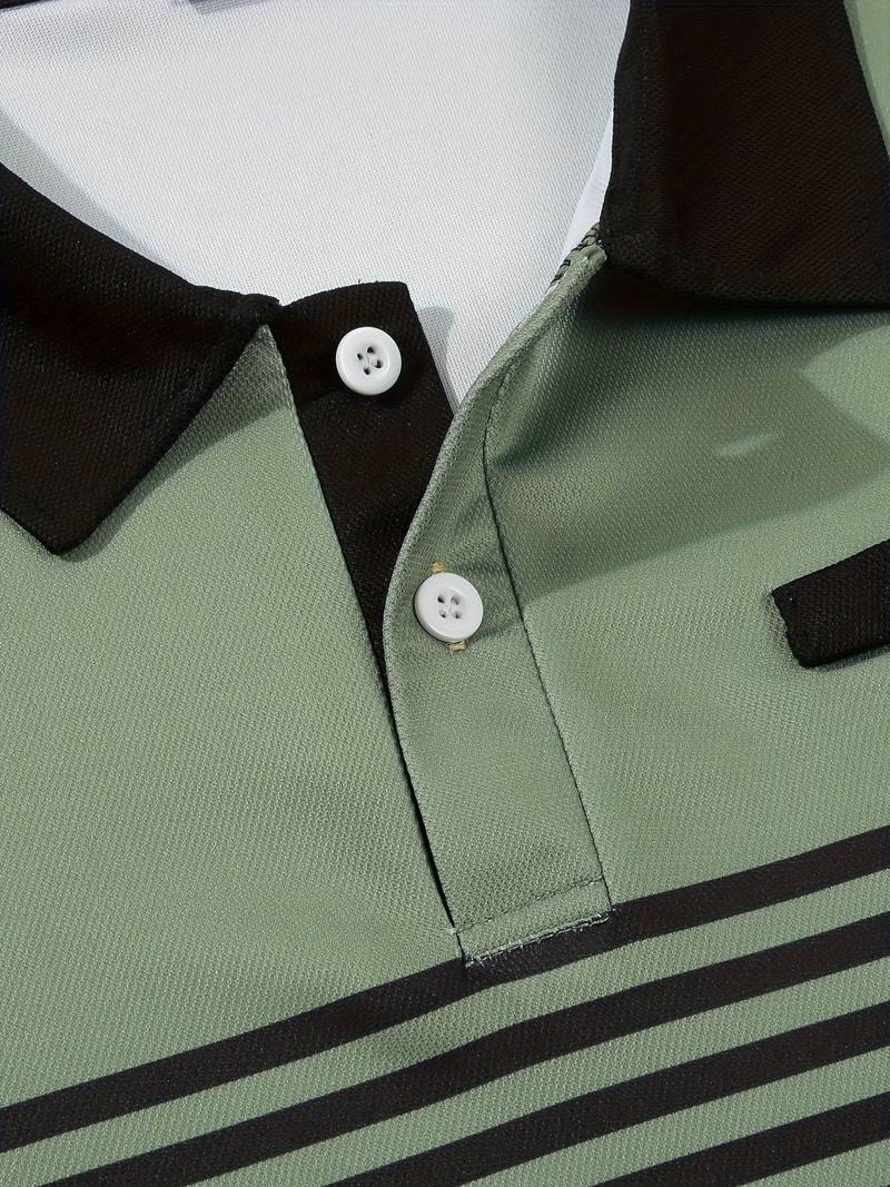 Leon - Casual Short Sleeve Striped Polo Shirt For Men