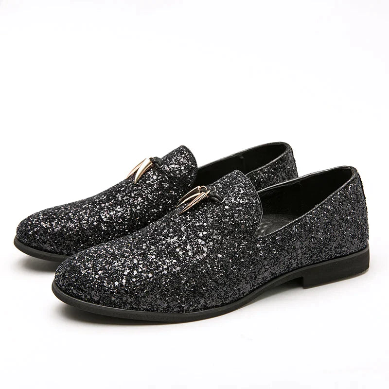 Vega - Elegant slip-on shoes with glitter and tassels