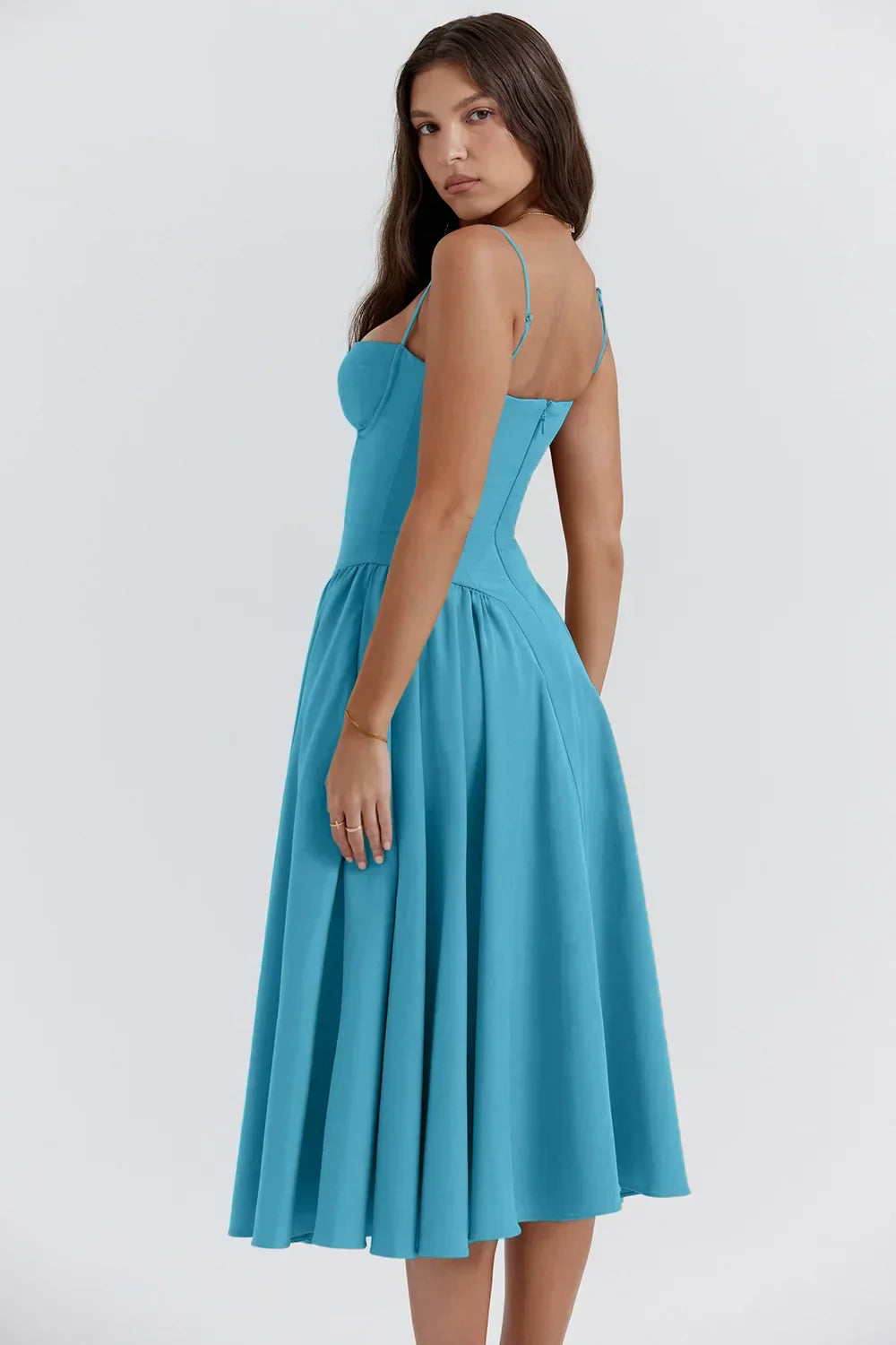 Victoria | Sleeveless midi dress with corset fit - Attractive fit