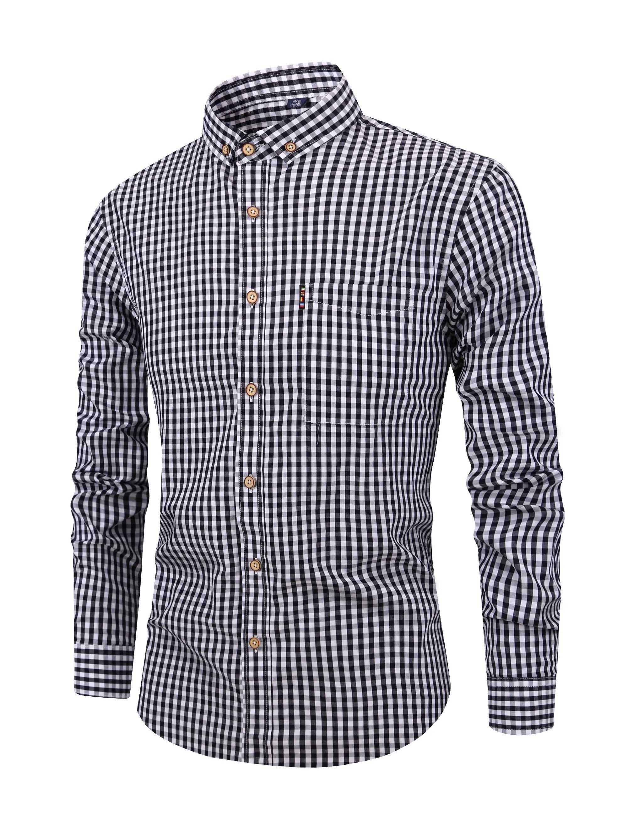 Walker - Checked Long-Sleeved Shirt - Classic - Trendy - Ideal for Autumn