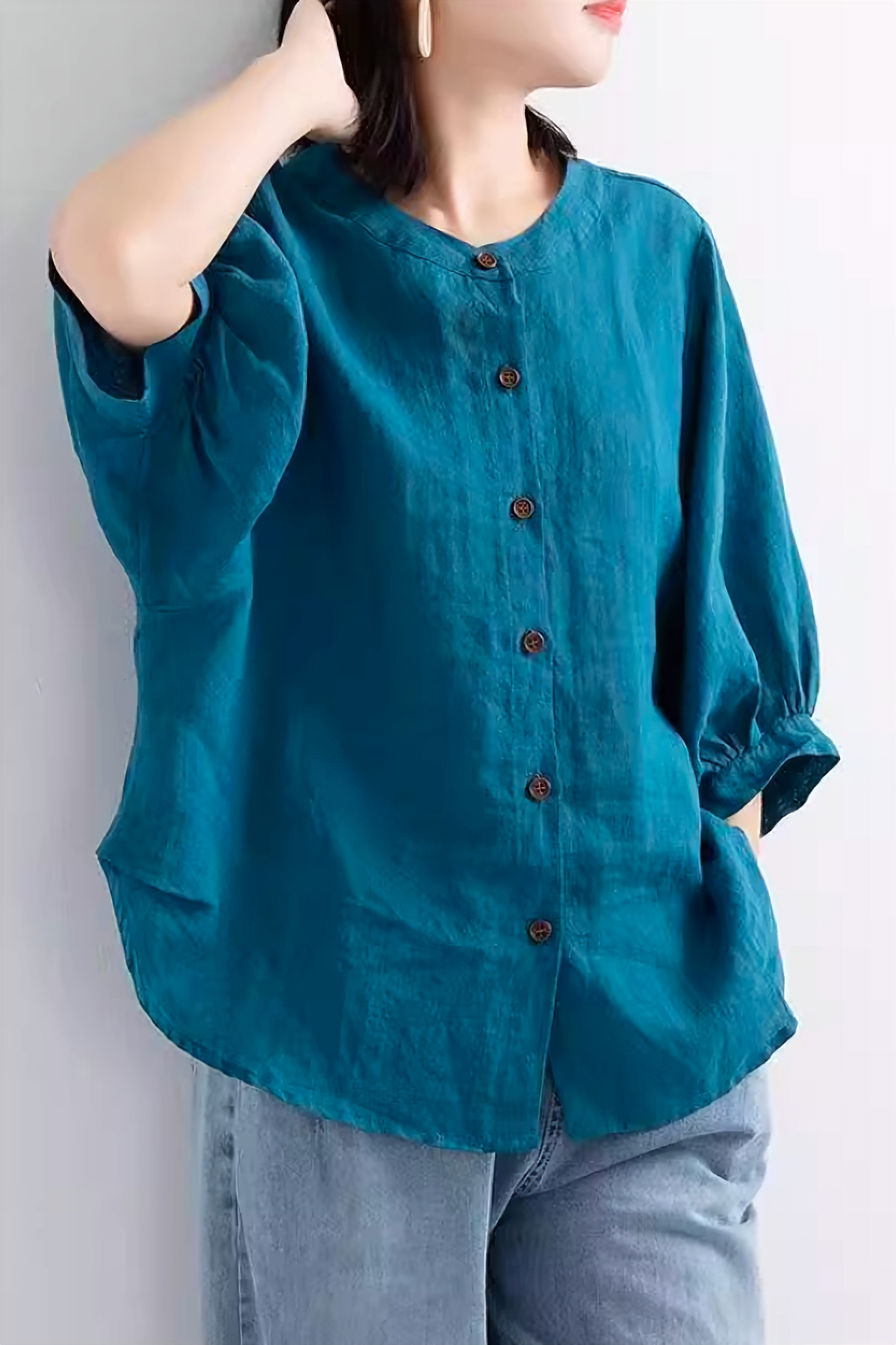 Alona - Relaxed Loose Breathable Linen Blouse