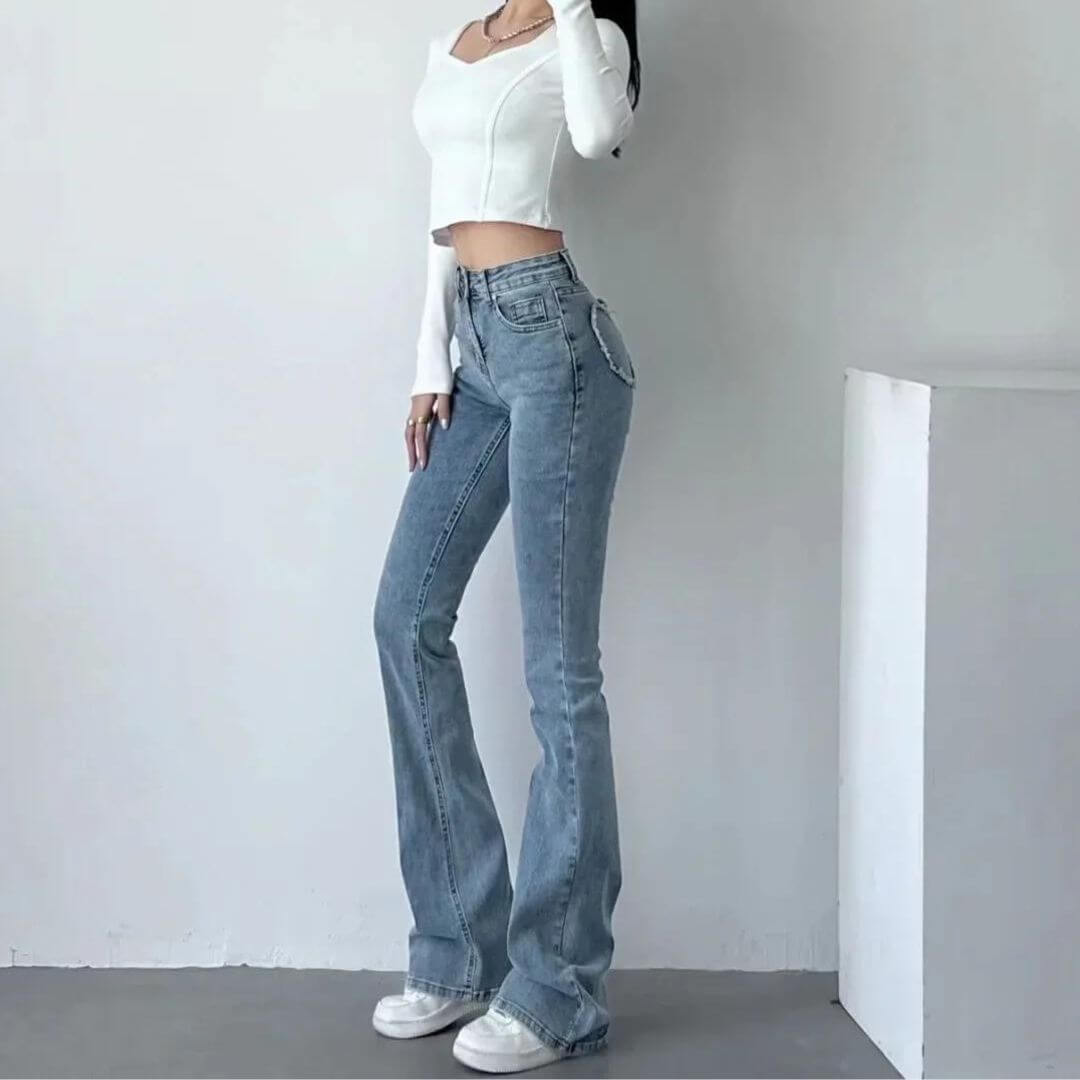 Ara - Jeans With High Waist and Heart Fringes