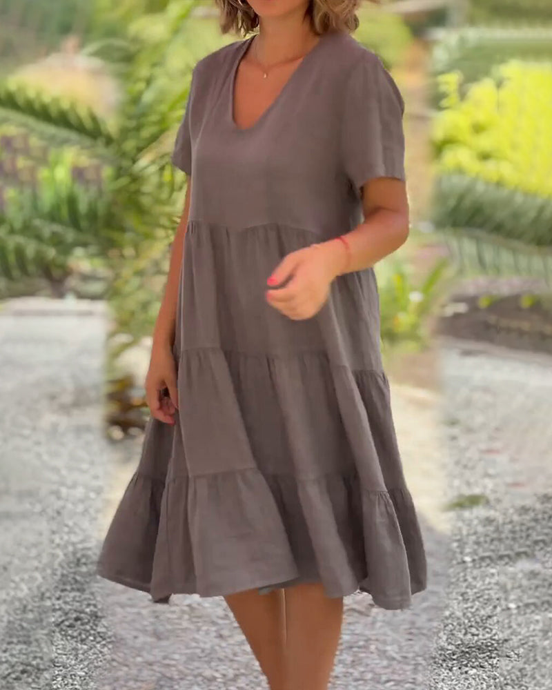 Aveline - cotton layered dress for relaxed days