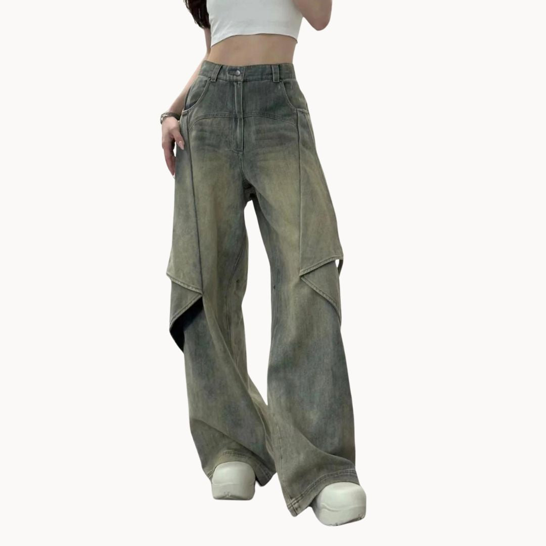 Valencia - Layered wide-leg skater jeans