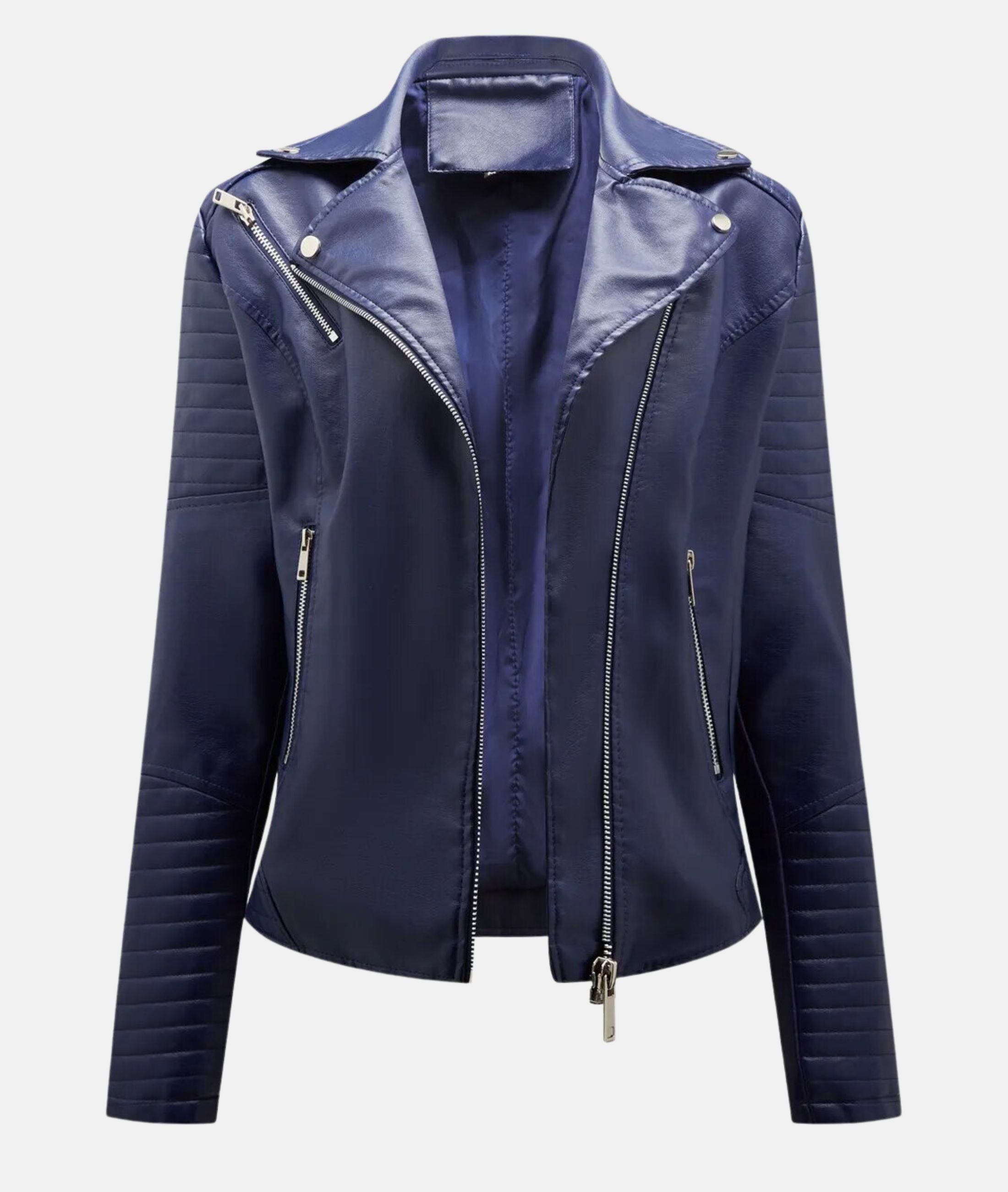 Ladies leather jacket without hood