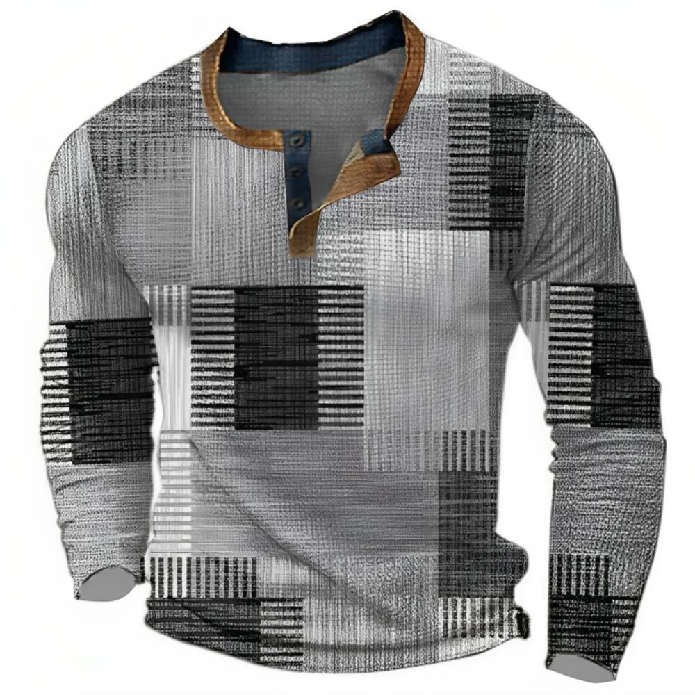 Men's cotton jersey with graphic colour patchwork