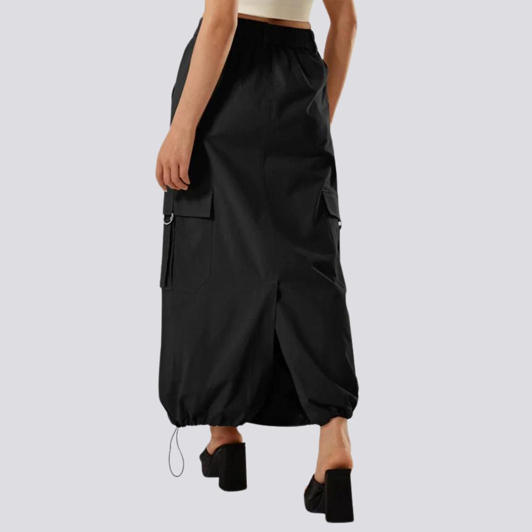 Addison - Casual cargo skirt with drawstring and flap pockets