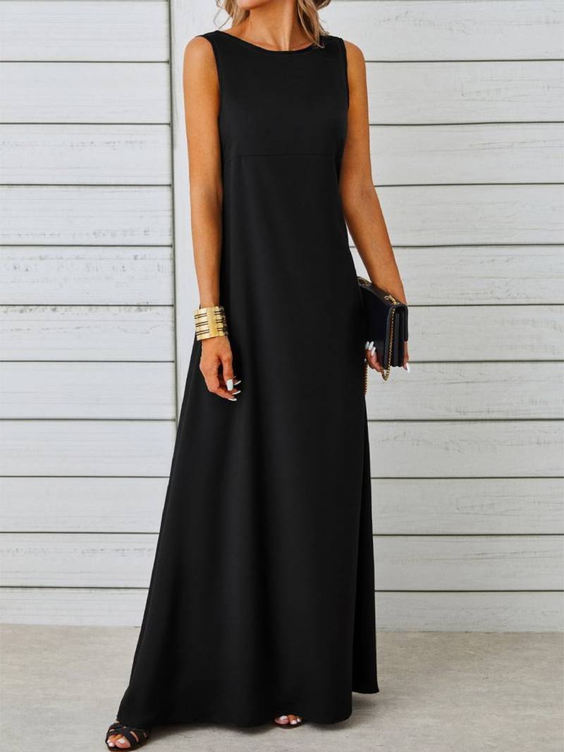 Warda - Simple long black dress