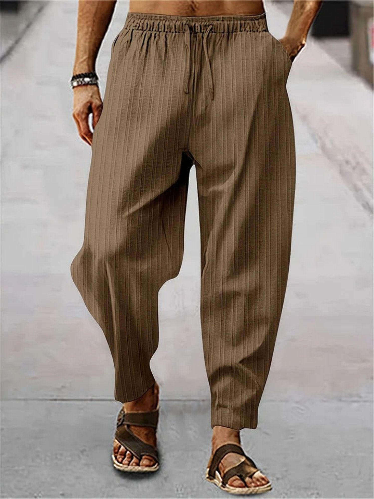 Ulric - Striped Linen Trousers - Chic - Lightweight - Perfect for Casual Days