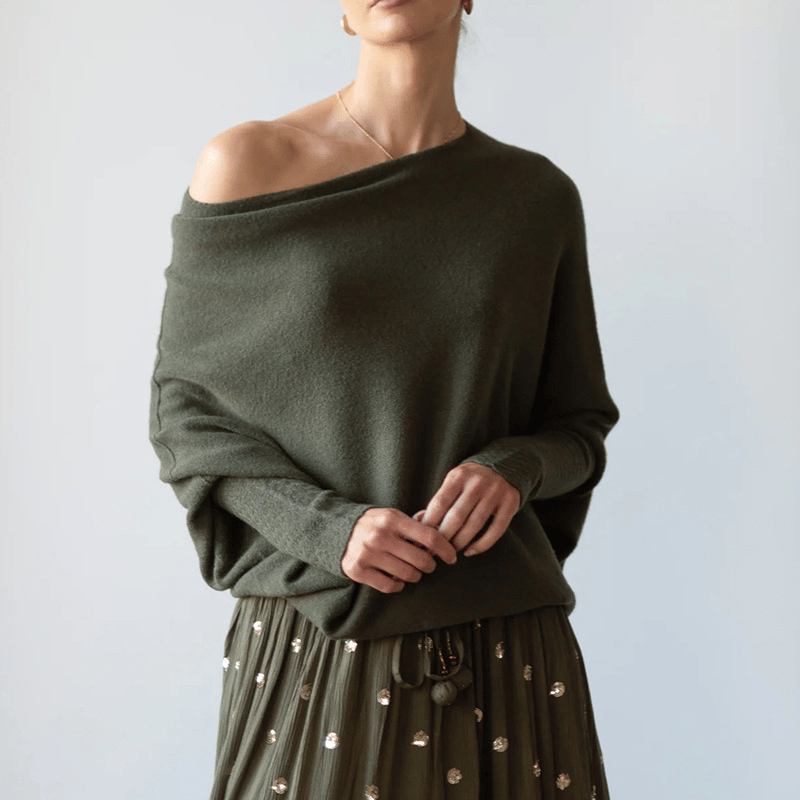 Quintra | Comfy Sweater with elegant trim at the shoulder