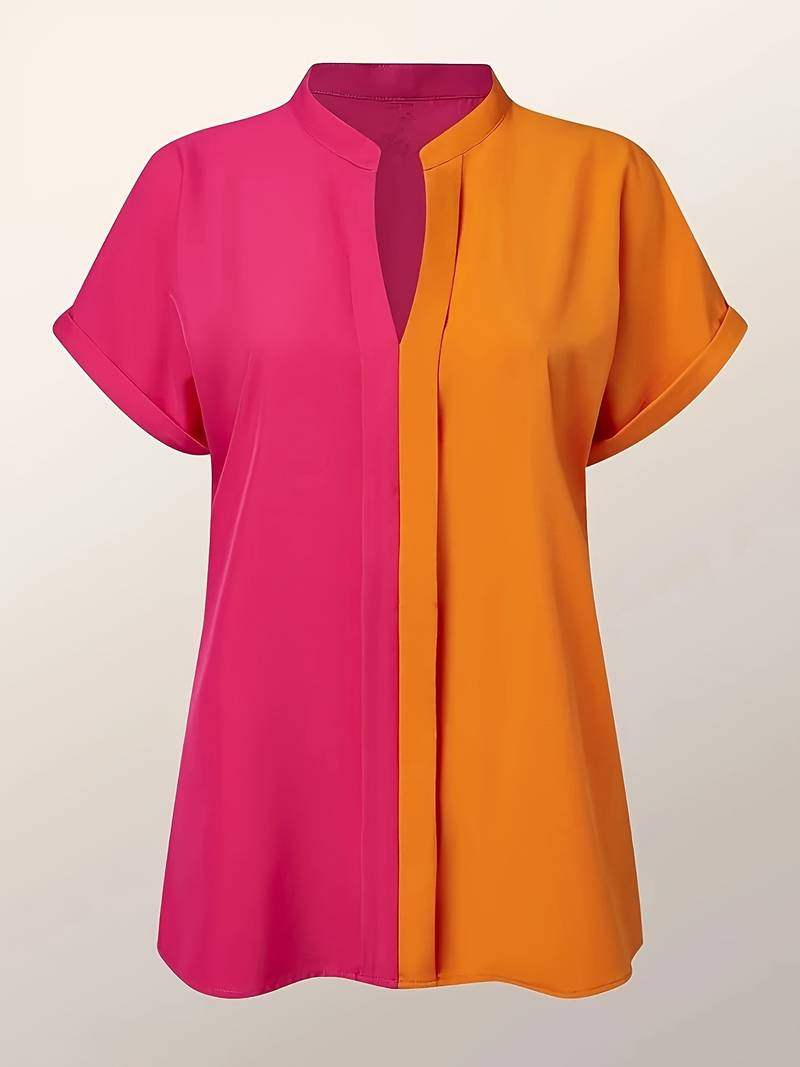 Zoe – stylish 50/50 color block blouse