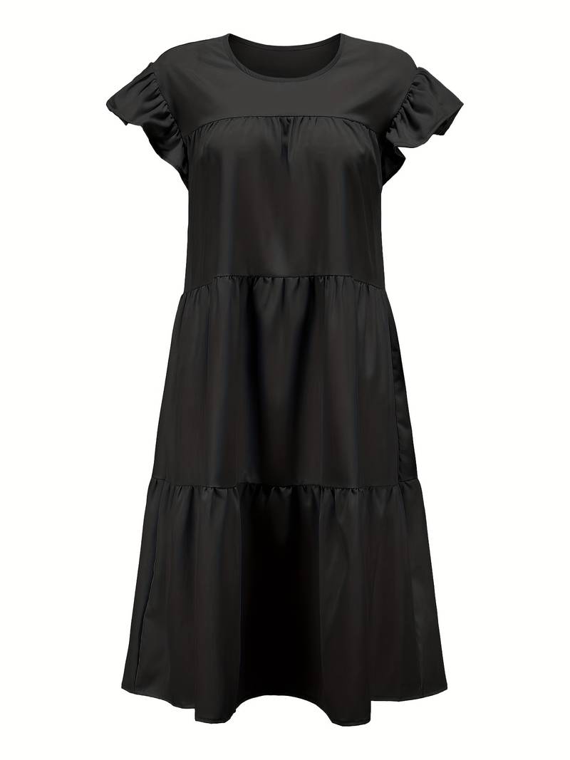 Zaniyah - Frayed round neck dress