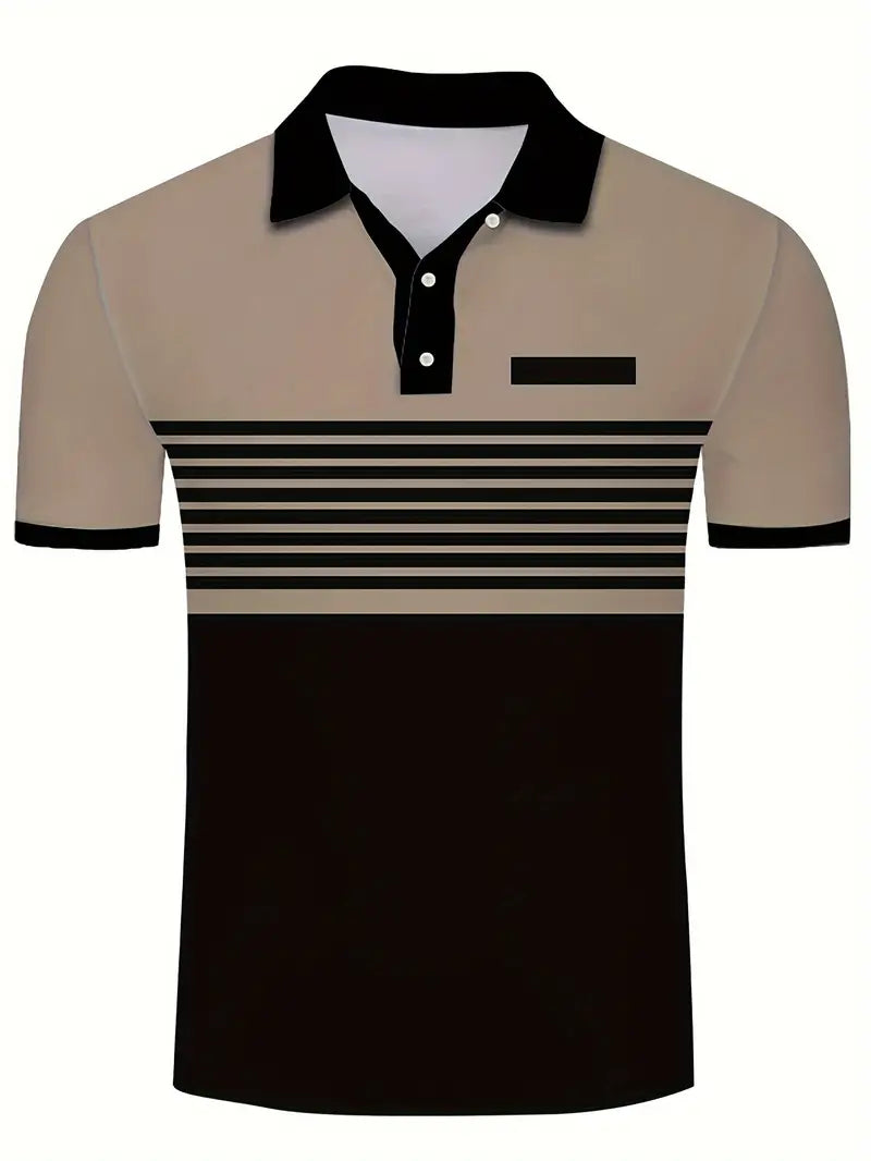 James color blocked short sleeve golf shirts for men