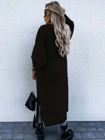 Women's Knitted Cardigan - Long Sleeve Open Front