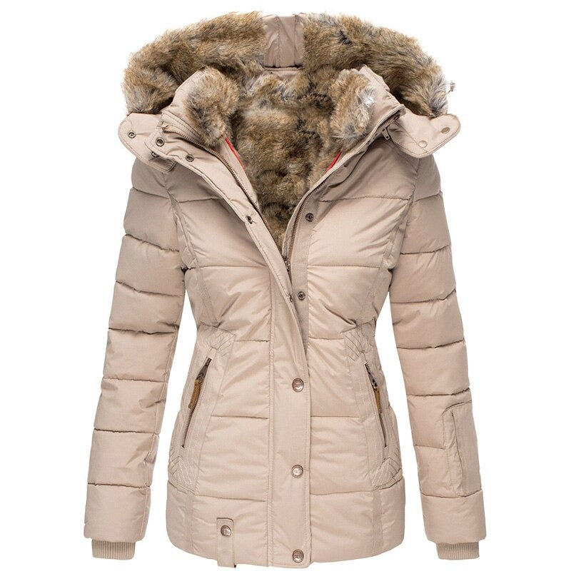 Women's Fur-Lined Winter Coat - Warm, Waterproof, Insulated, and Stylish Outerwear