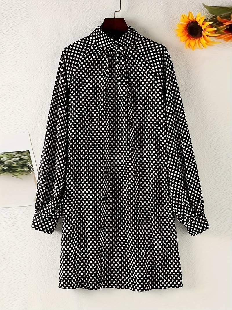 Yecica - Polka dot dress with puff sleeves