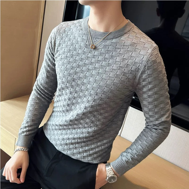 Stretchable waffle slim fit jersey for men