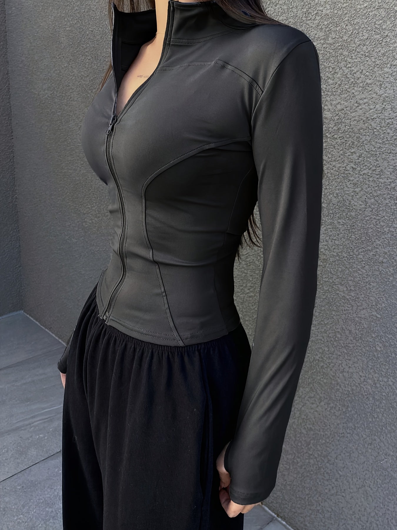 Slim-fit zipper top jacket for women