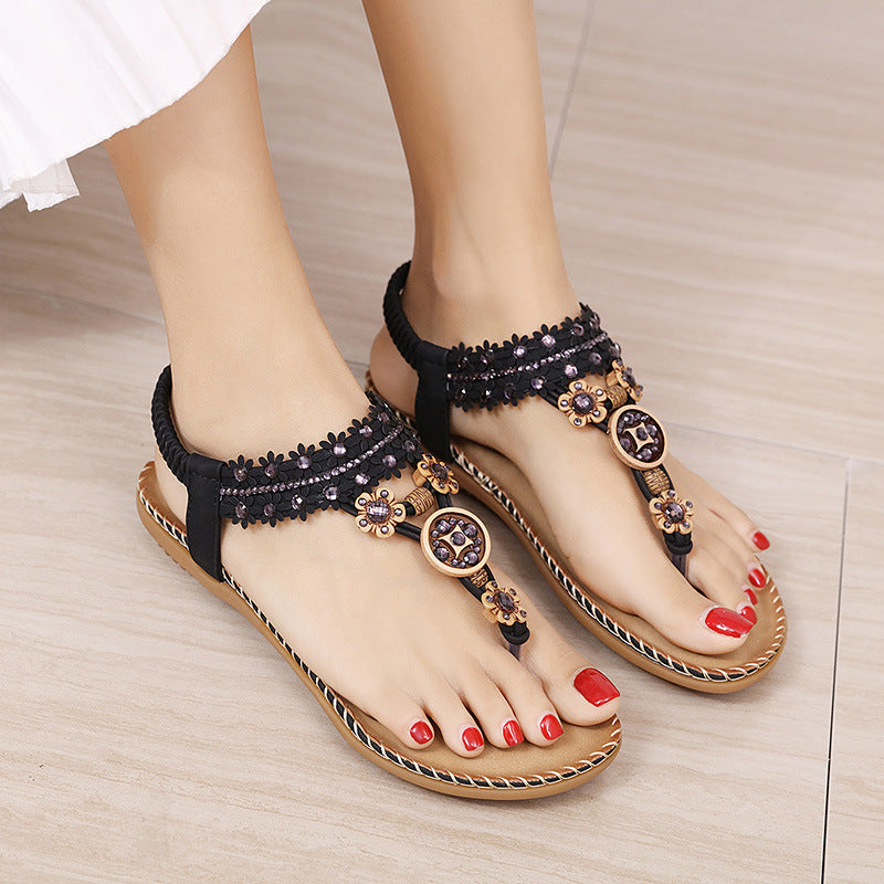 New Ethno Style Sandals Female Bohemian Flipflops