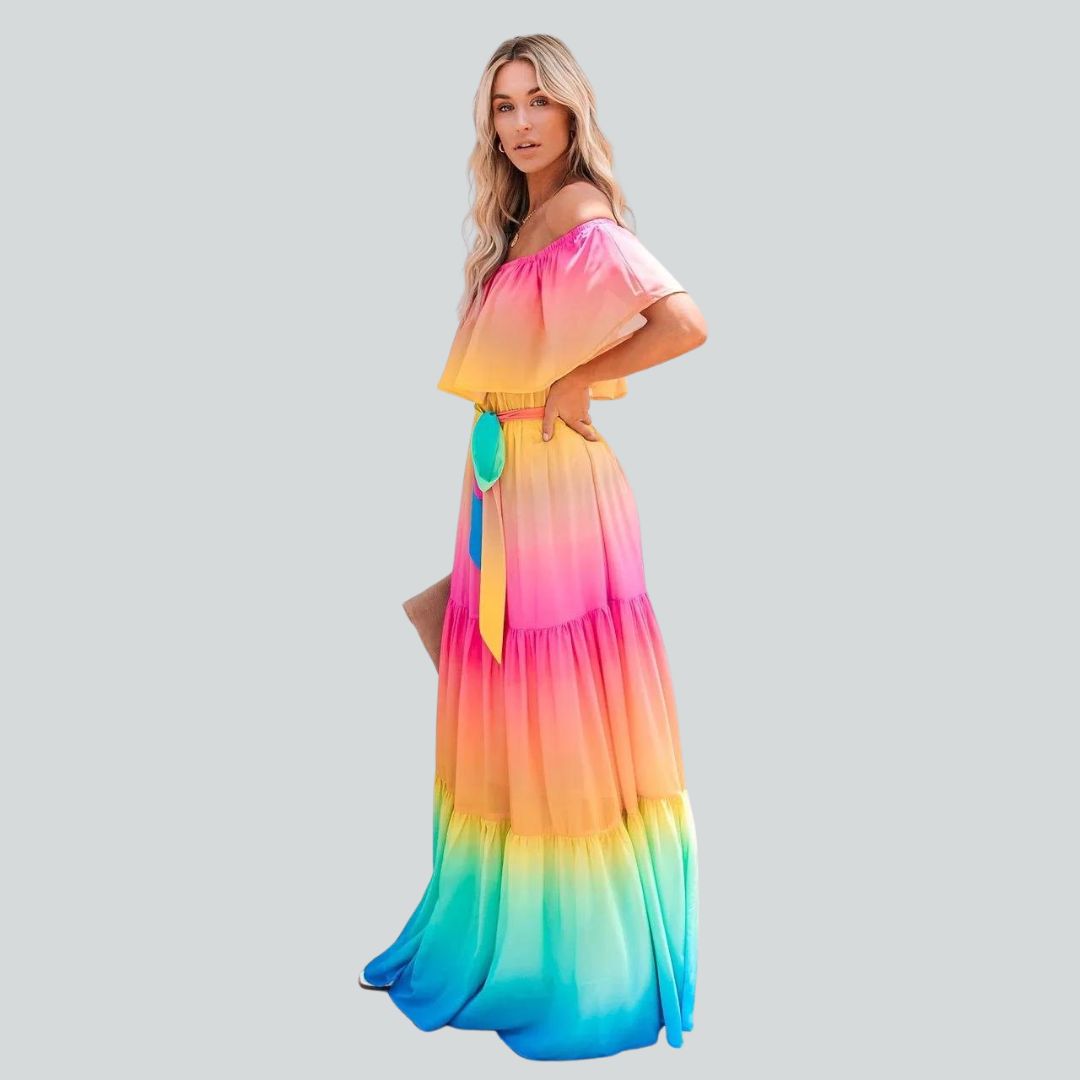 Stella - Long dress with ruffles