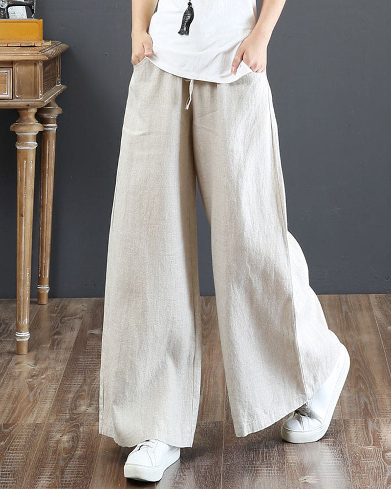 Evanie - trousers in plain colour