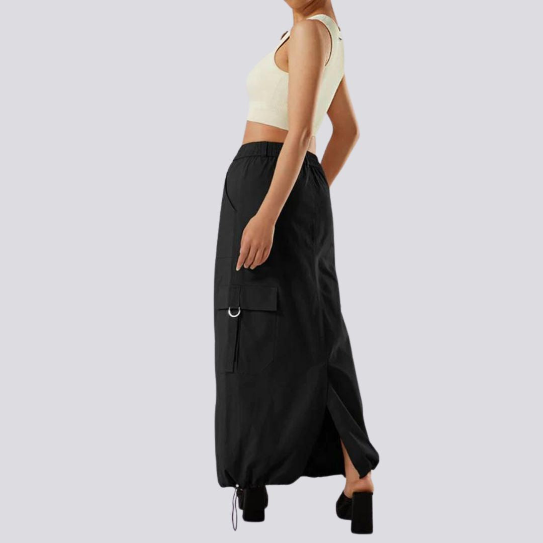 Addison - Casual cargo skirt with drawstring and flap pockets