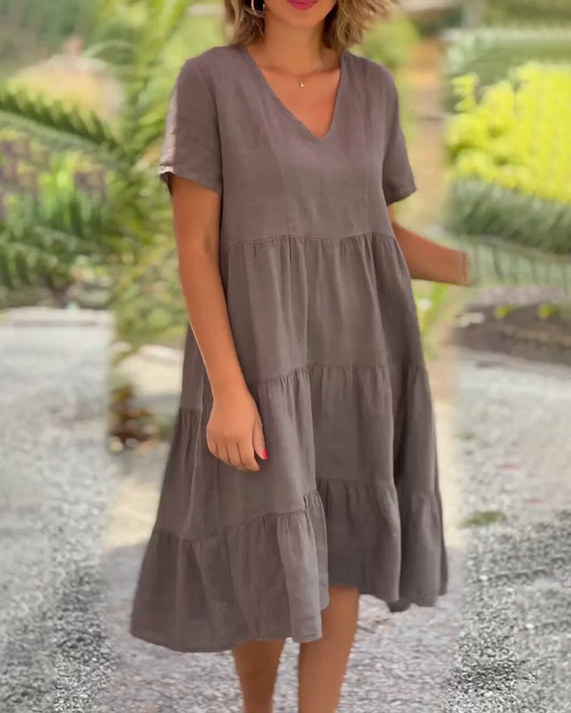 Aveline - cotton layered dress for relaxed days