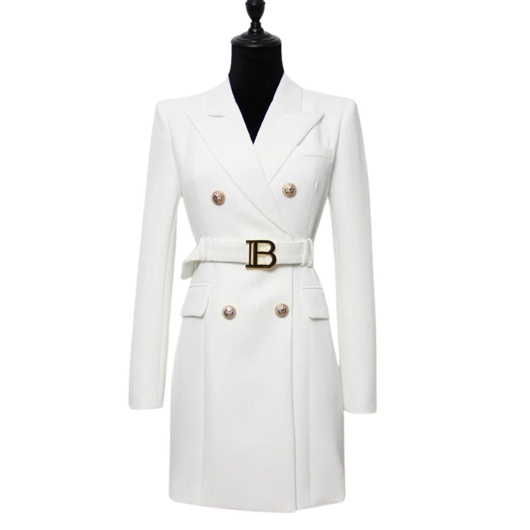 Bianca - Double-breasted blazer dress with gold button details