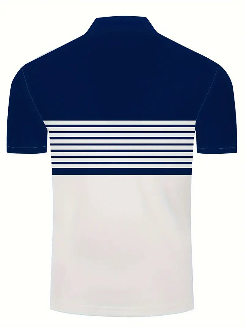 James color blocked short sleeve golf shirts for men